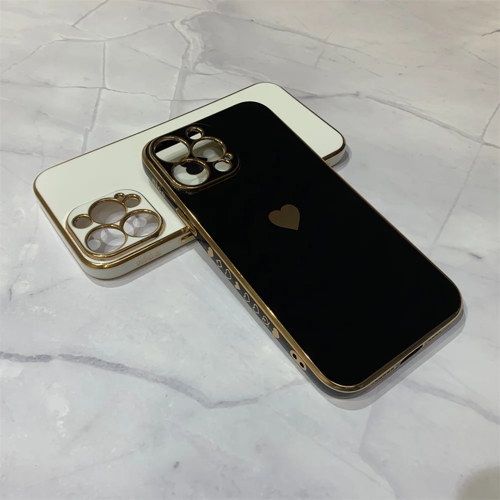 New Pattern case Straight Edge Full love Shape Girl Woman Stylish Mobile Phone Cover for iphone 13 Pro Max 12 11 case