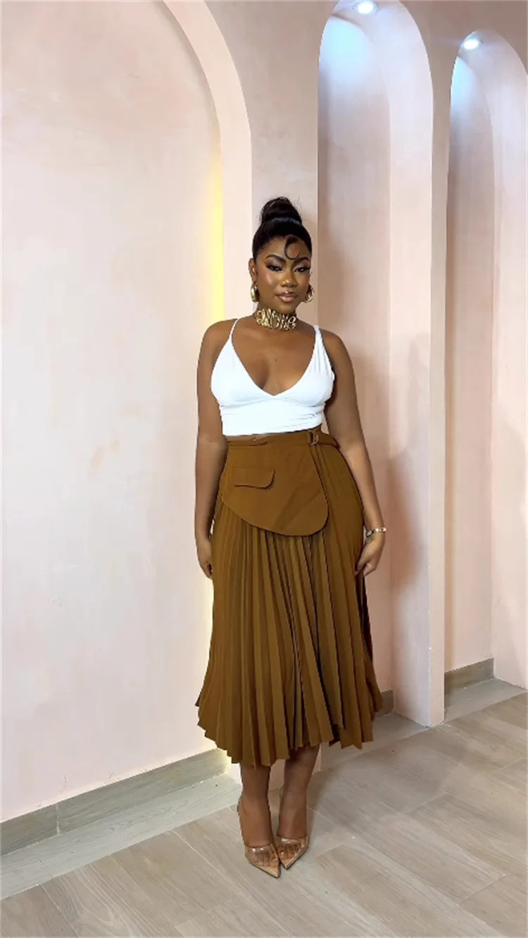 スカート ALANUI Women Mid Skirts LWHL024R25KN I001 7500 BROWN Amazon.com: ELDINA Women's 2024 Casual Maxi Long Skirt Solid