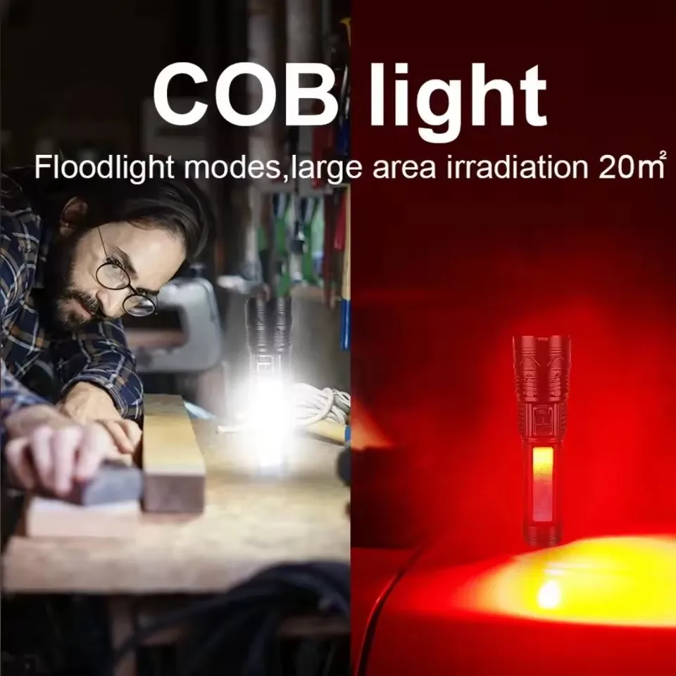 Torcia Ricaricabile 1.000.000 Lumen – LED Super Potente Zoom E Resistente All’Acqua – Modello FY006