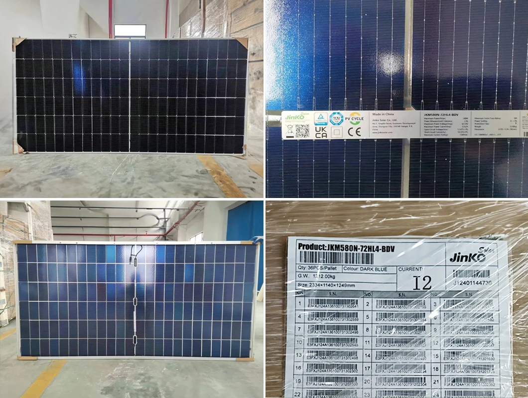 Jinko 580w 585w 590w Topcon Solar Panel N Type Bifacial Photovoltaic ...