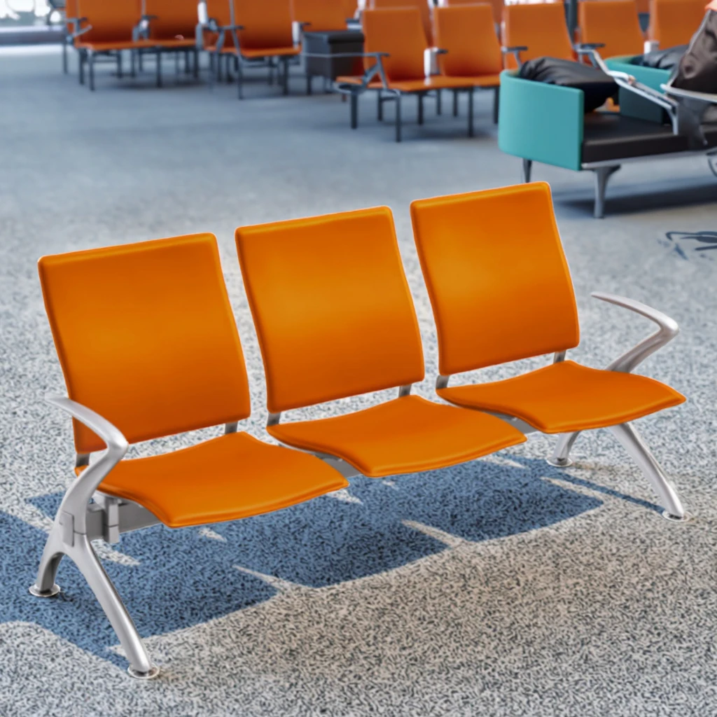 Premium Steel Waiting Room 3 Seat Bench with Ergonomic Design for Hospitals Clinics Modern Corporate Reception Areas 5