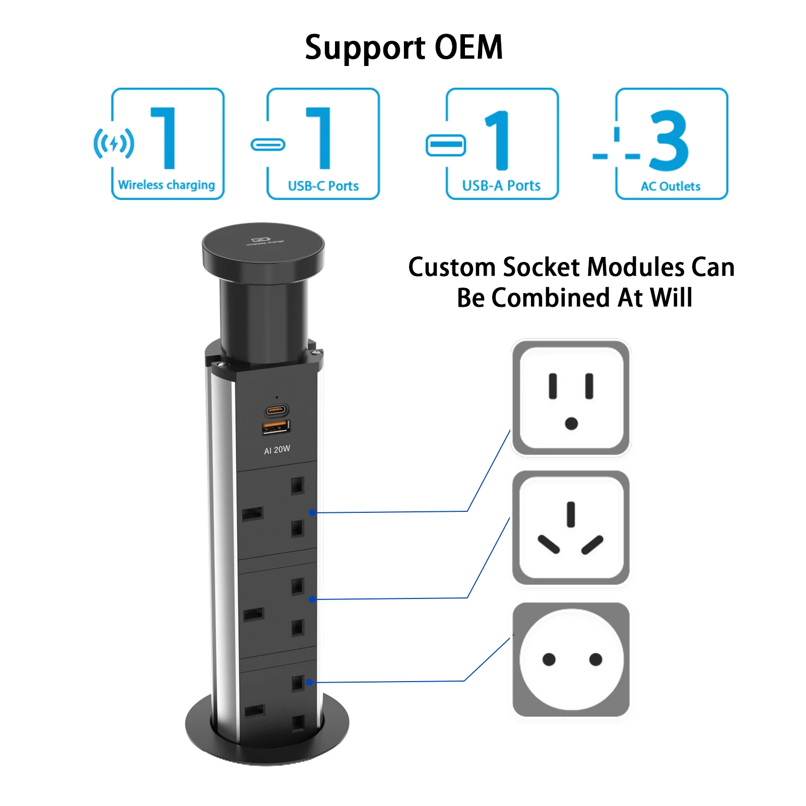 New Product Pop up Socket UK Lift Pull-out Power Socket with 15w ...