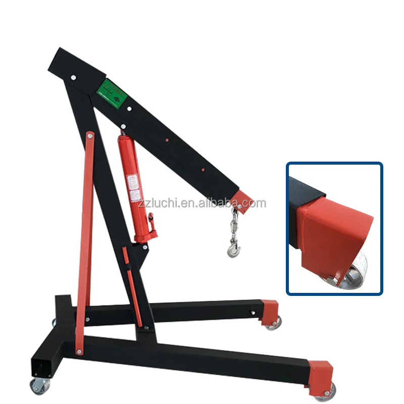 Car Mover Jack  Manual Foldable Portable 2ton Fixed Hydraulic Engine Shop Car Lift Crane Hoist Engine Shop Crane