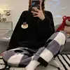 BlackBearFaceCheckPantsFleeceSet