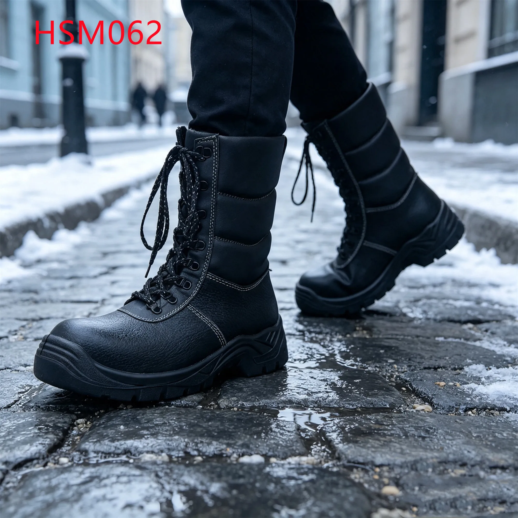 LXG,Nordic Livestock Industry Hua Singh Leather Combat Boots Warm Real Wool Lining&insole Full Leather Men Security Boots HSM062