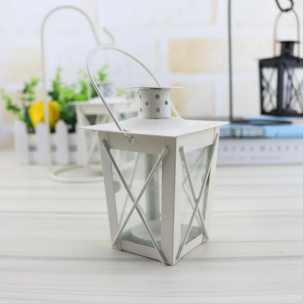 Wedding Decoration Christmas Heart shaped Candle Lantern Geometric Mini Metal Lantern Wedding Favors
