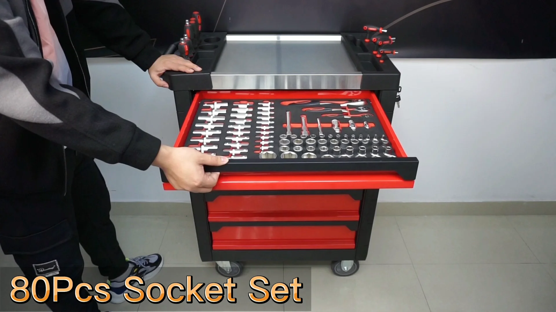 250PCS Hand Tool Mechanic Box Trolley Metal Tool Set Gabinetes De  Herramientas