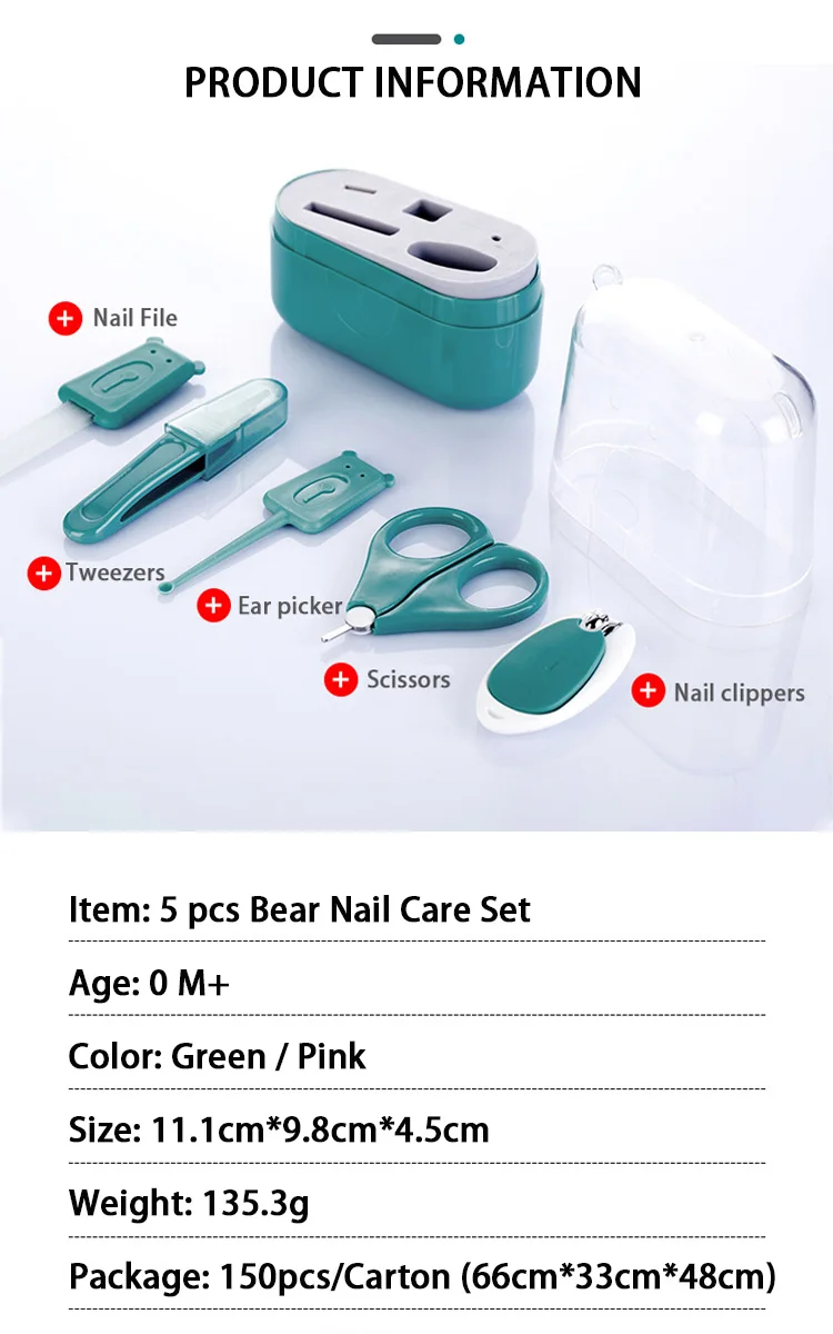 KAO* Baby Nail Clippers Set With Small Suitcase Design Children's Nail