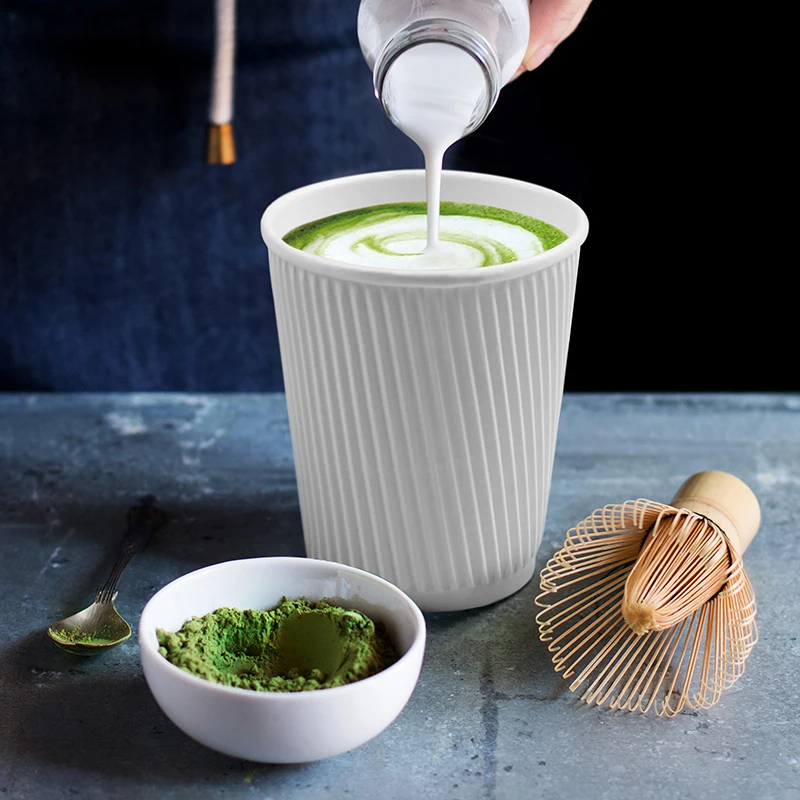 Ripple Paper Cup 6 8 12 16 20oz Double Wall Brown Paper Hot Cups With Dome Lids Paper Cup With Lid for Coffee details