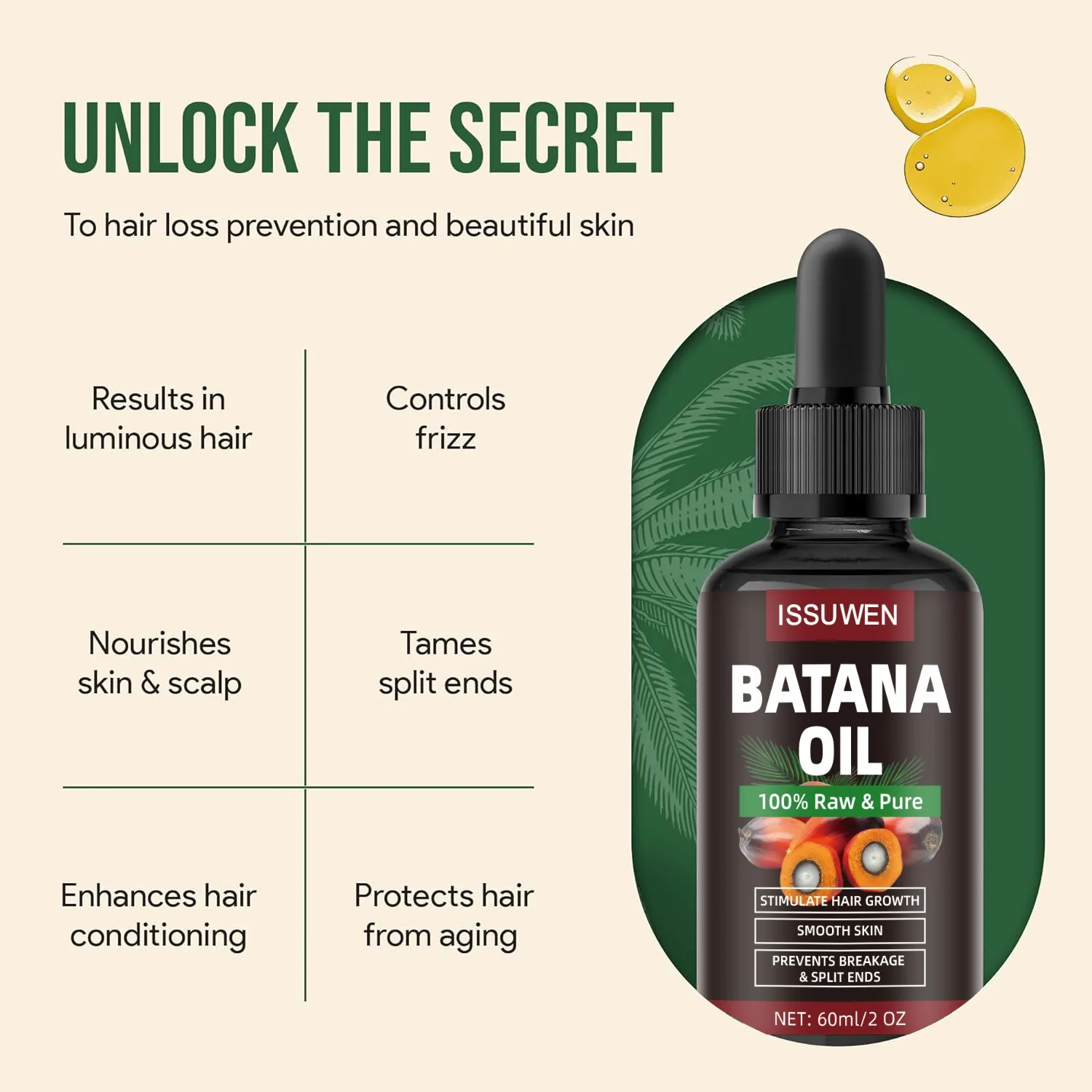 High Quality Organic Hair Care Oil Fast Growing Essential Oil With Light Fragrance for Curly and Dry Hair