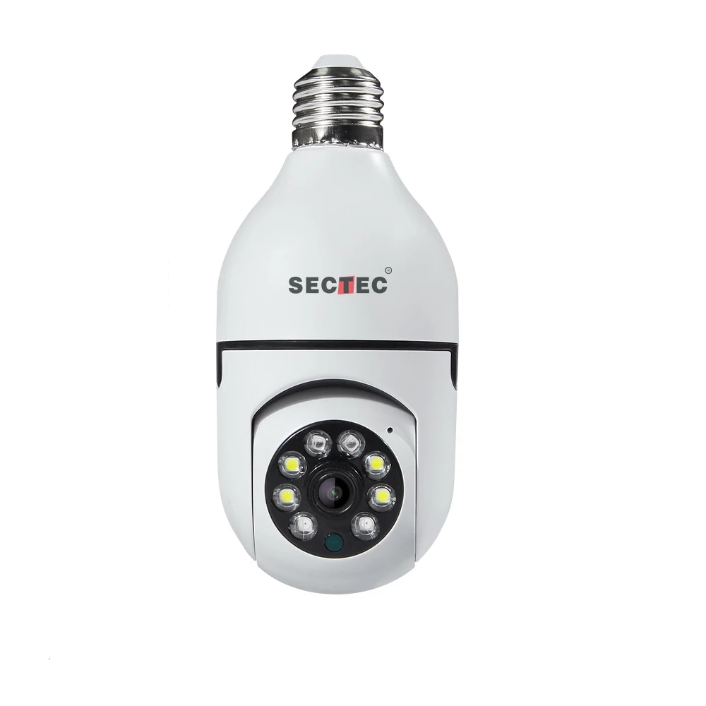 2023 Trend HD Resolution Smart Home Mini E27 Bulb Camera System Wifi Network 360 Degree Rotate CCTV Camera System Wifi Camera