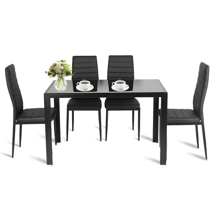 Italian Stacking Cheap Modern Black PU Leather Cover Metal Legs Design Hotel Restaurant Dining Dining Room Chairs