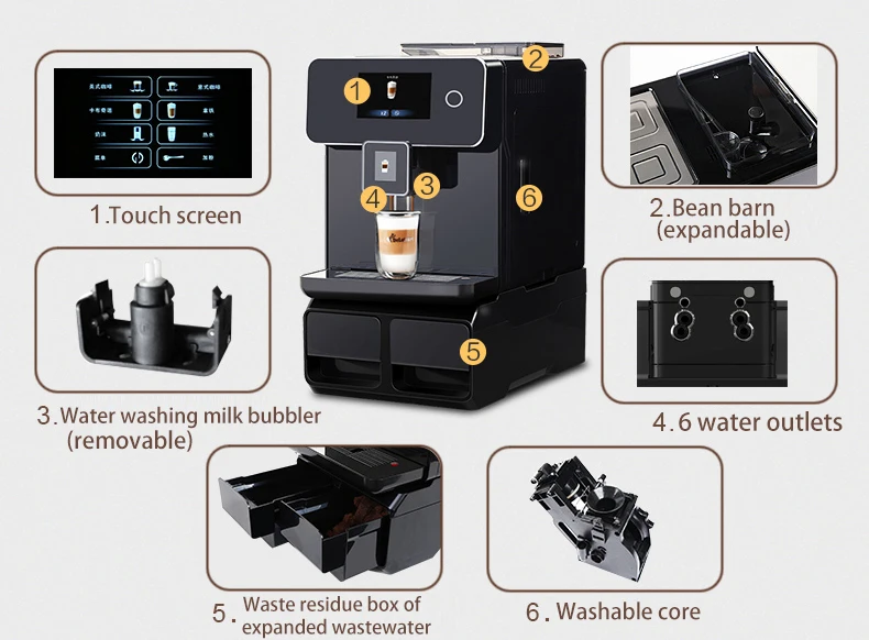 Hot Sale Commercial Automatic Coffee Machine Business Freshly Ground