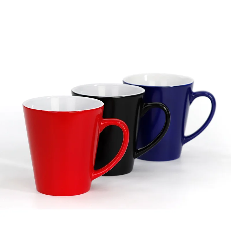 MYSUB Tazze/tazze in ceramica vuota da 450 ml per sublimazione, tazza da caffè/tazza bianca - sublimazione bianca - confezione da 12 (12 pezzi bianco