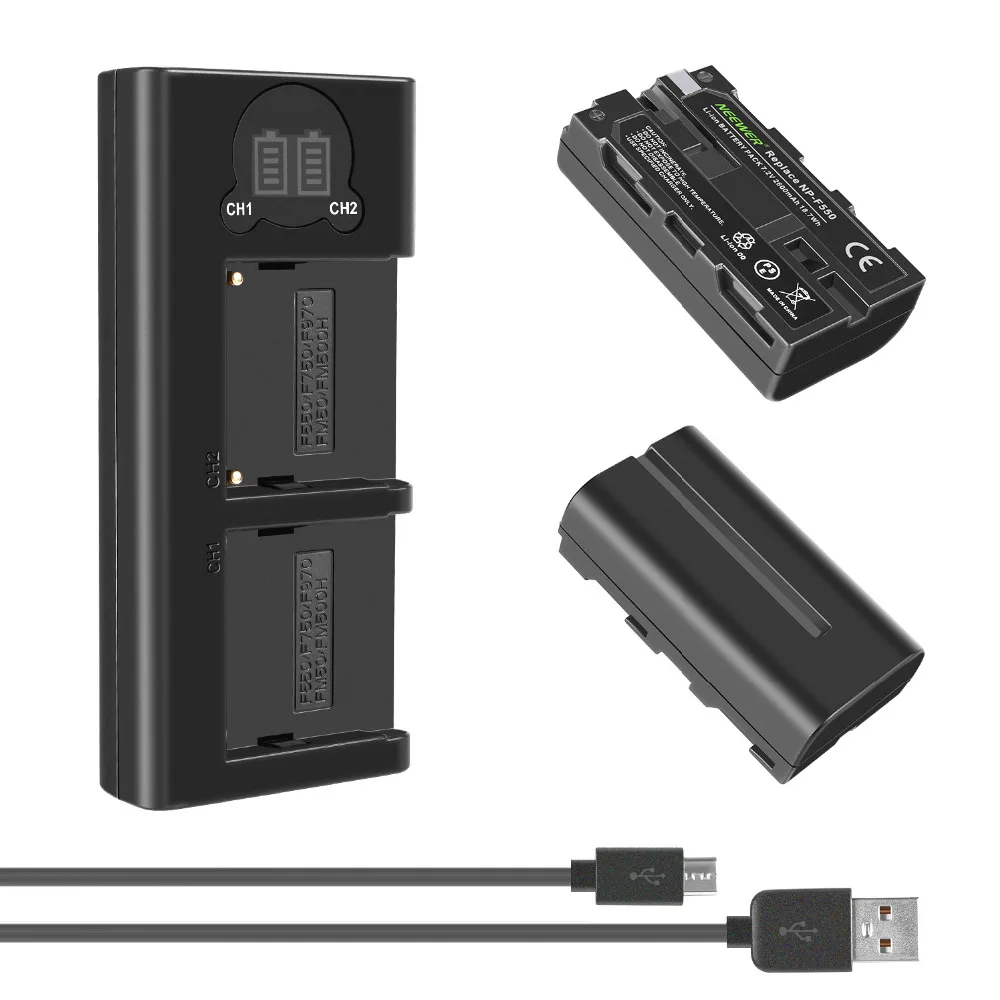 Neewer NP-F550バッテリー充電器セットNP-F970 F750 F960 F530 F570