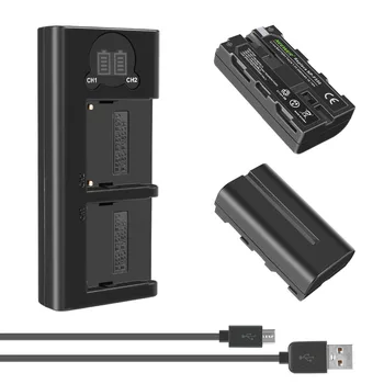Neewer NP-F550 Battery Charger Set for  NP-F970 F750 F960 F530 F570 CCD-SC55 TR516 TR716 and More 2-Pack 2600 Replacement product image