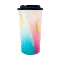 700 мл двойная чашка прозрачная полипропиленовая чашка одноразовая пластиковая раздельная двойная чашка