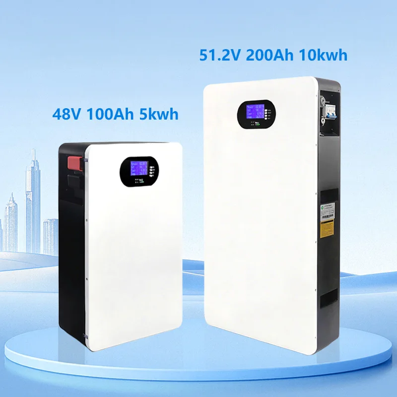 Pin Lithium Treo Tường 51,2V 200Ah 10KWh Pin Năng Lượng Mặt Trời 10KWh Hệ Thống Năng Lượng Mặt Trời 48V Pin LiFePO4 Bộ Lưu Điện Năng Lượng