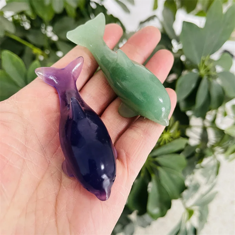 Wholesale Natural Carved Animal Crystal Dolphin Precious Healing Stones ...