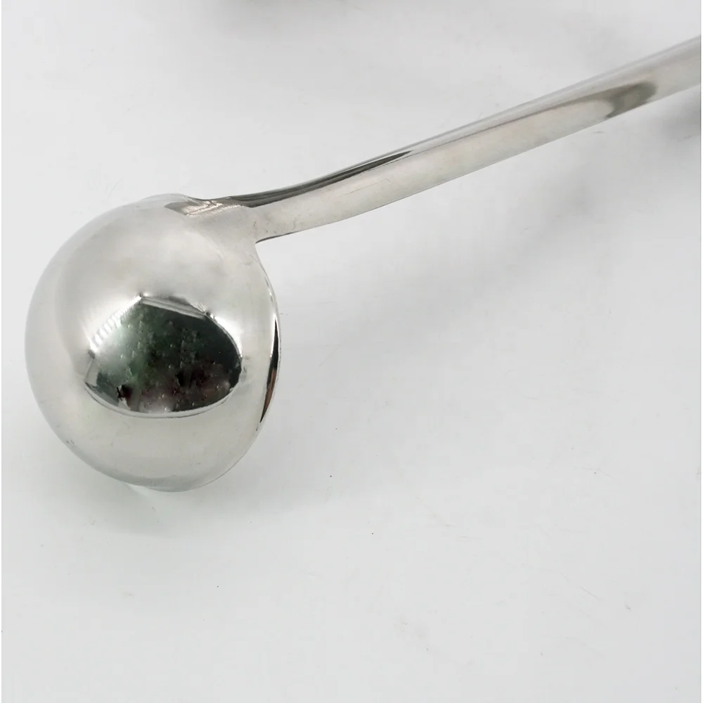 Home Kitchen Long Handle with Hook Measuring Metal Soup Ladle Set Stainless Steel Soup Ladles for Food Service