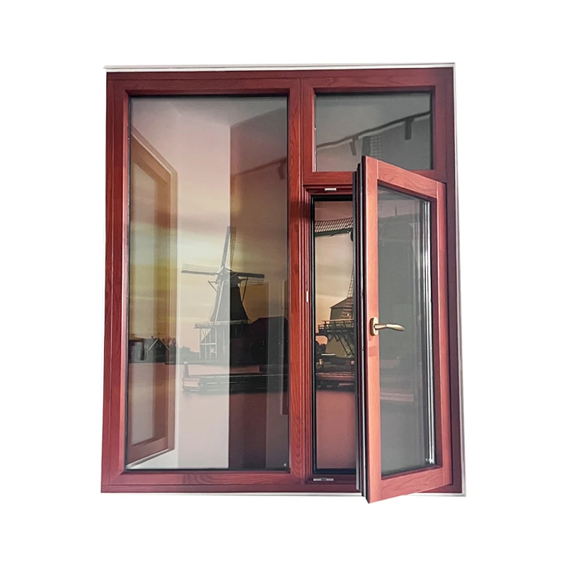 House exterior waterproof storm window hotel double glass casement awning window with aluminum frame