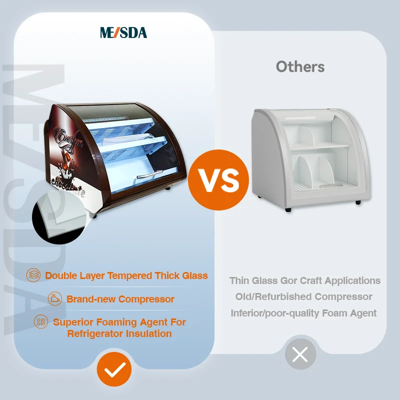 Meisda SC15 Mini Bar 15L Cheese & Chocolate Fridge Display Cooler for Supermarket & Restaurant 220V Refrigerated Showcase