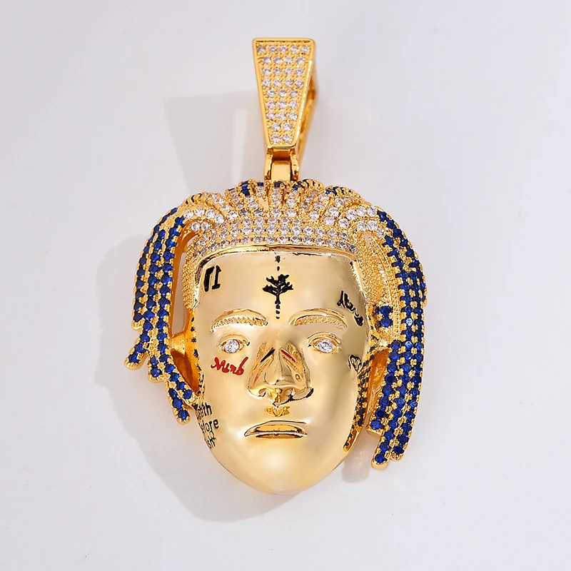 Wholesale Collar de rapero chapado en oro de 18K, colgante de cabeza de cantante Hip Hop, cadena trenzada From m.alibaba.com