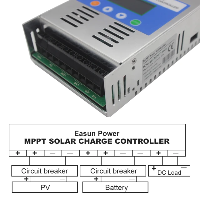 Easun Power 190V DC MPPT Backlight LCD Auto 12V 24V 36V 48V 60A 80A Solar System Charger Controller Panel Battery Regulator
