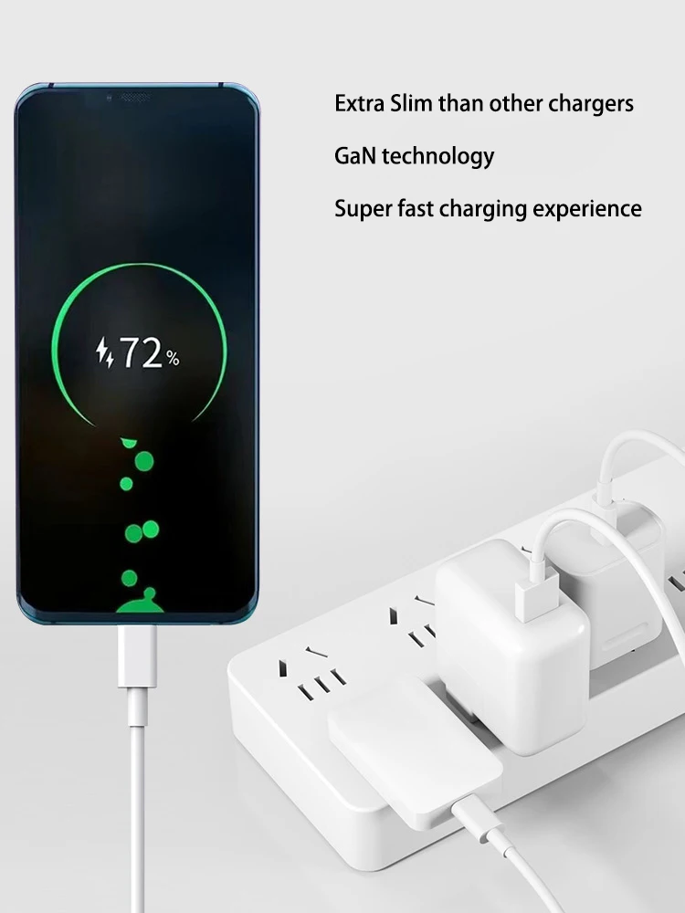 Oem Odm Type C Usb Quick Charging Flat Wall Charger Gan Technology 30w