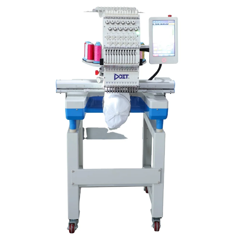 DT1201C Computerized Single Needle 12 Needles Embroidery Machine With Touch Screen