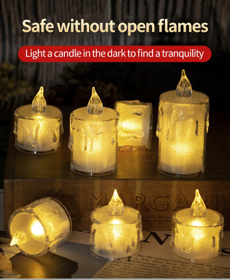 3d Real Flame Led Tea Candle Light Christmas Electric Flameless