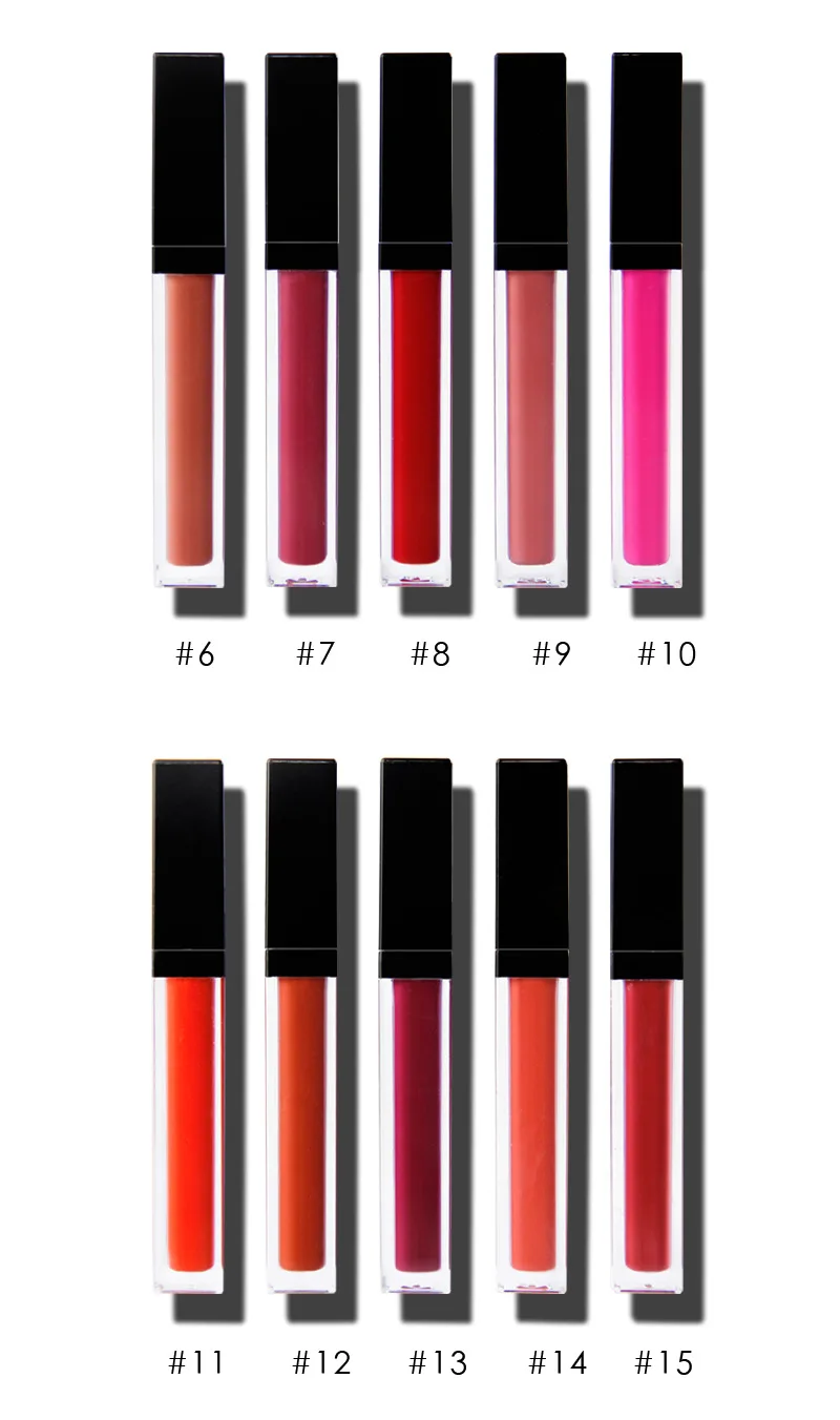 Оптовая продажа OEM фирменный макияж блеск для губ 20 цветов увлажняющая Матовая жидкая помада
