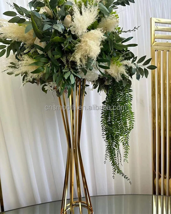 Placcato oro Metallo da sposa Fiore Stand Centrotavola geometrico Stand Party Decor Esposizione floreale Stand Metallo Dessert Tavolo Pilastro - Italia