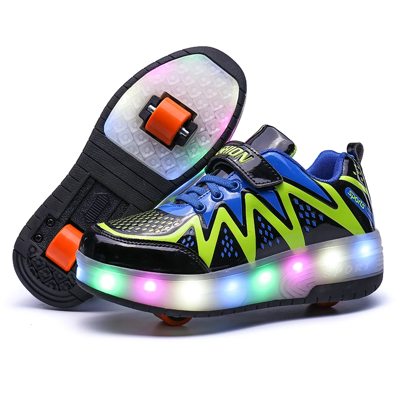 Kids Two Wheels Shoes with Lights Roller Shoes