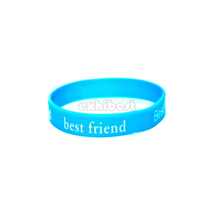 Wholesale Engraved Custom Silicone Rubber Elastic Wrist Hand Band Wristband Bracelet