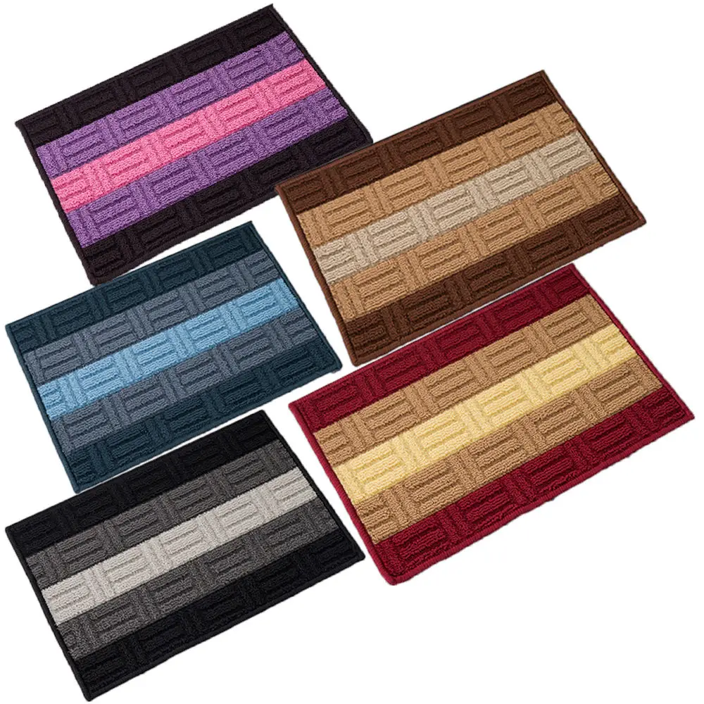 Wholesale Outdoor Rugs 100% Polyester Curly Process Floor Mat TPR Backing Non-slip Super Absorbent Indoor and Outdoor Door Mat