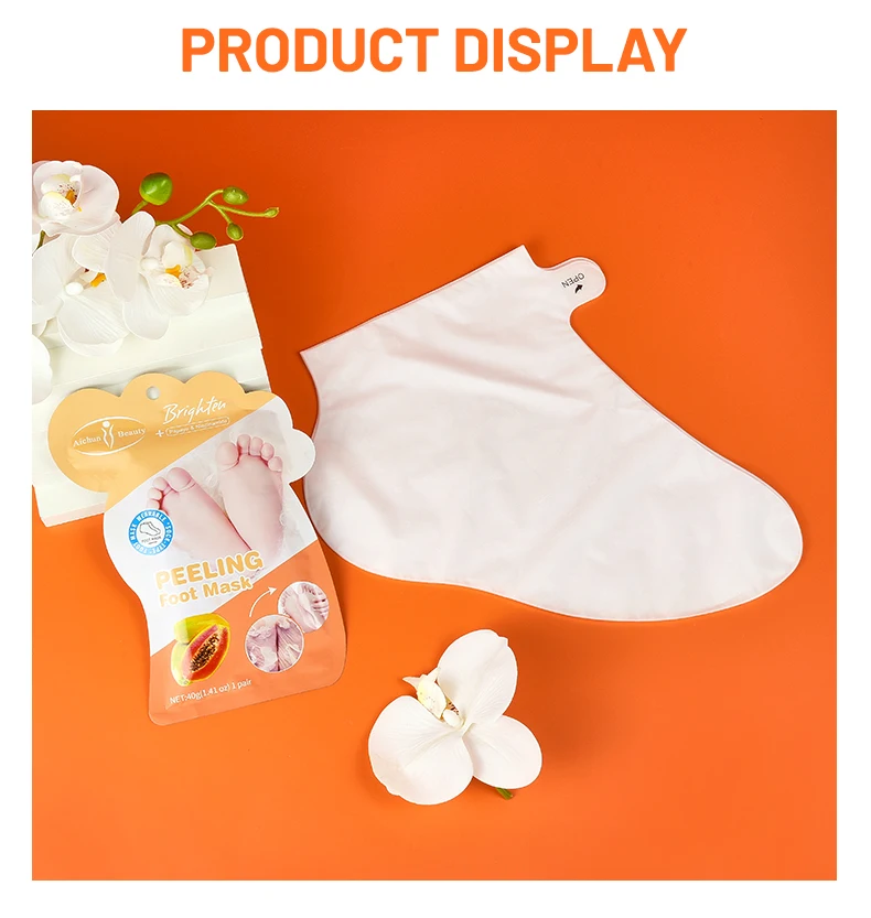 Factory Papaya Foot Peeling Mask Sock Niacinamide Extract Foot Crack Skin Care Moisture Foot Exfoliating Peel Mask
