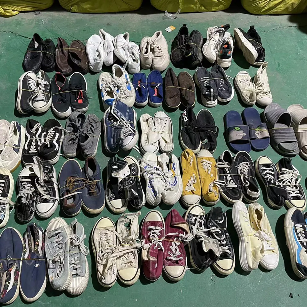 M195-7 Cheap Second Hand Shoes Wholesale Stock Branded Used Shoes Per kg  Mixed Shoes for Sale