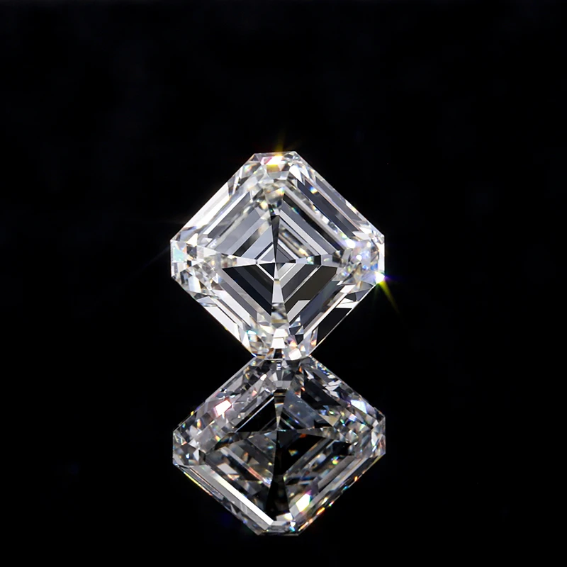 HMOIS VVS1 white EF color Asscher cut factory wholesale synthetic lab grown moissanite diamond loose gemstone for jewelry