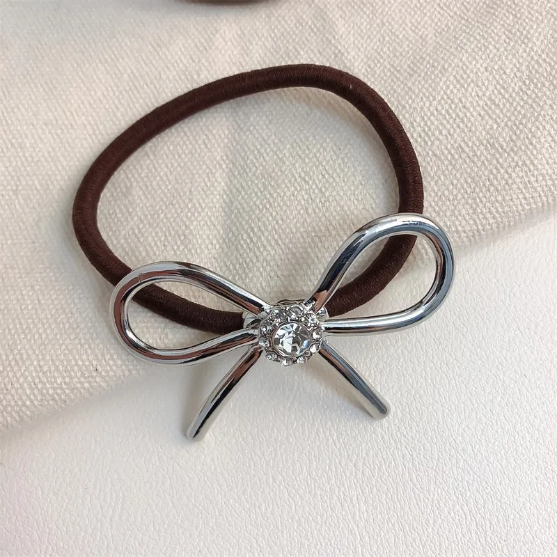 Women's Metal Bow Hair Clip with Rope Party-Style Pony Cuffs Hair Accessories for Girls