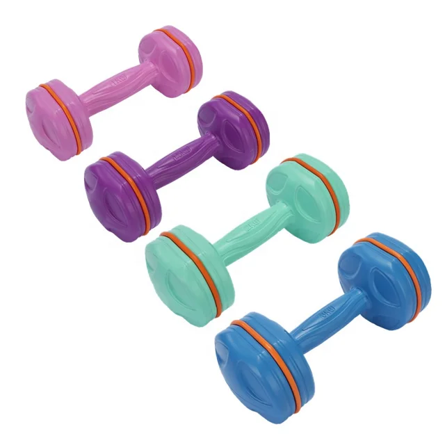 Custom Logo Colorful Fitness Weight Lifting Equipment 1kgs 2kgs 3kgs 5kgs Round Head Cement Dumbbell Set