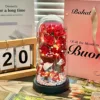 Rouge passion + Couvercle en verre + Sac cadeau + Carte de vœux à piles