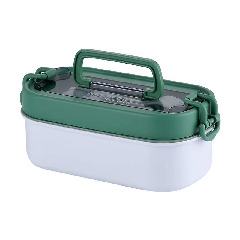 Custom Logo New Product Creative 2 Layers Plastic Lunch Box for School Camping Office Microwaveable Bento Box with Cutlery Set