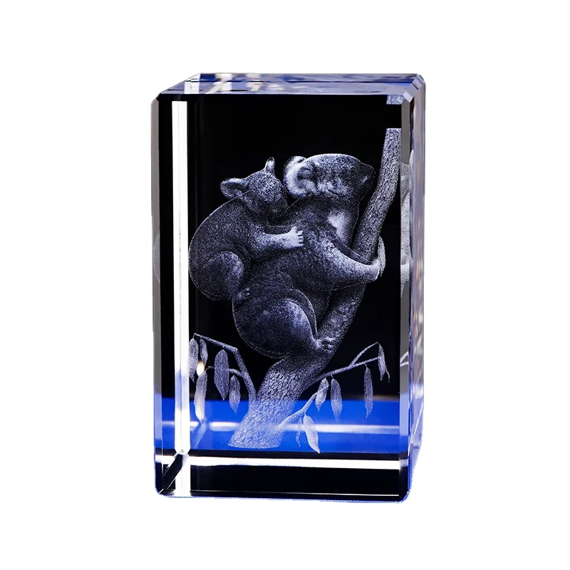 3D laser engraved crystal Australia tourist souvenir