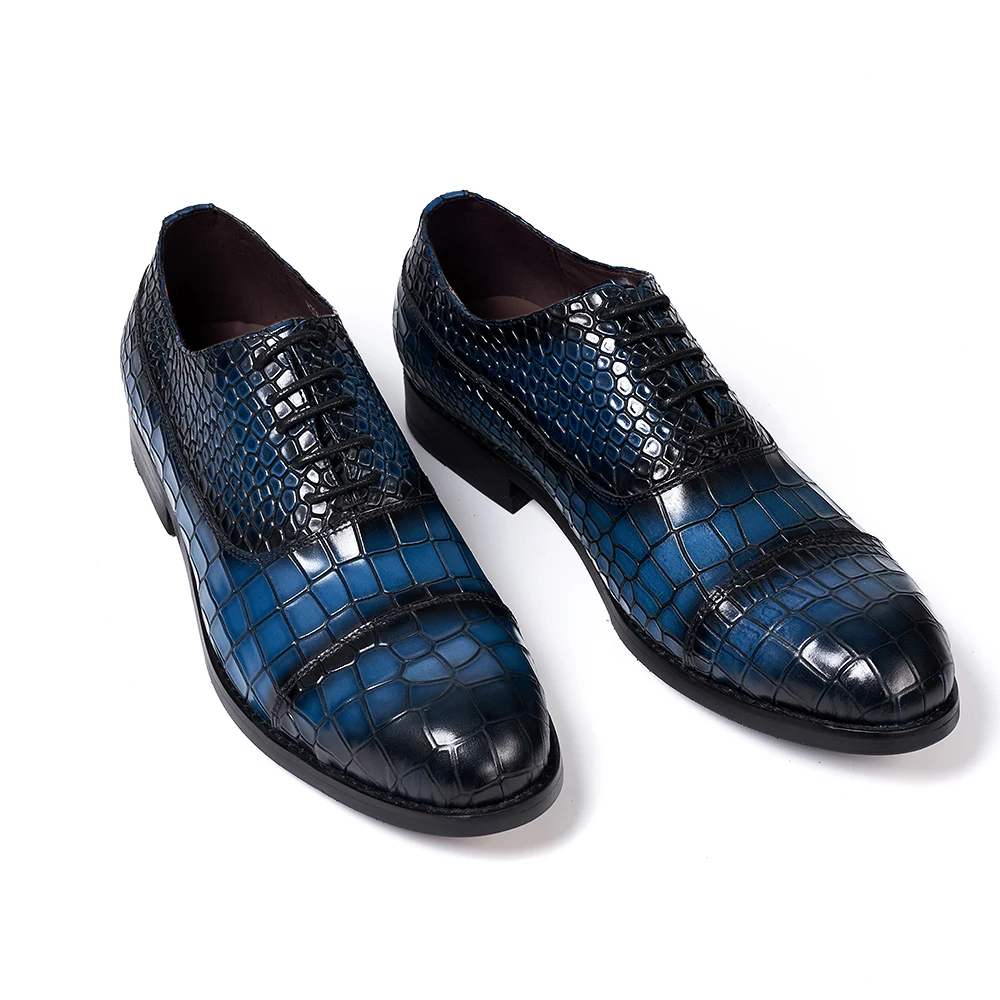 Premium Quality Customized Blue Patent Leather Dress Man Formal Shoes ...