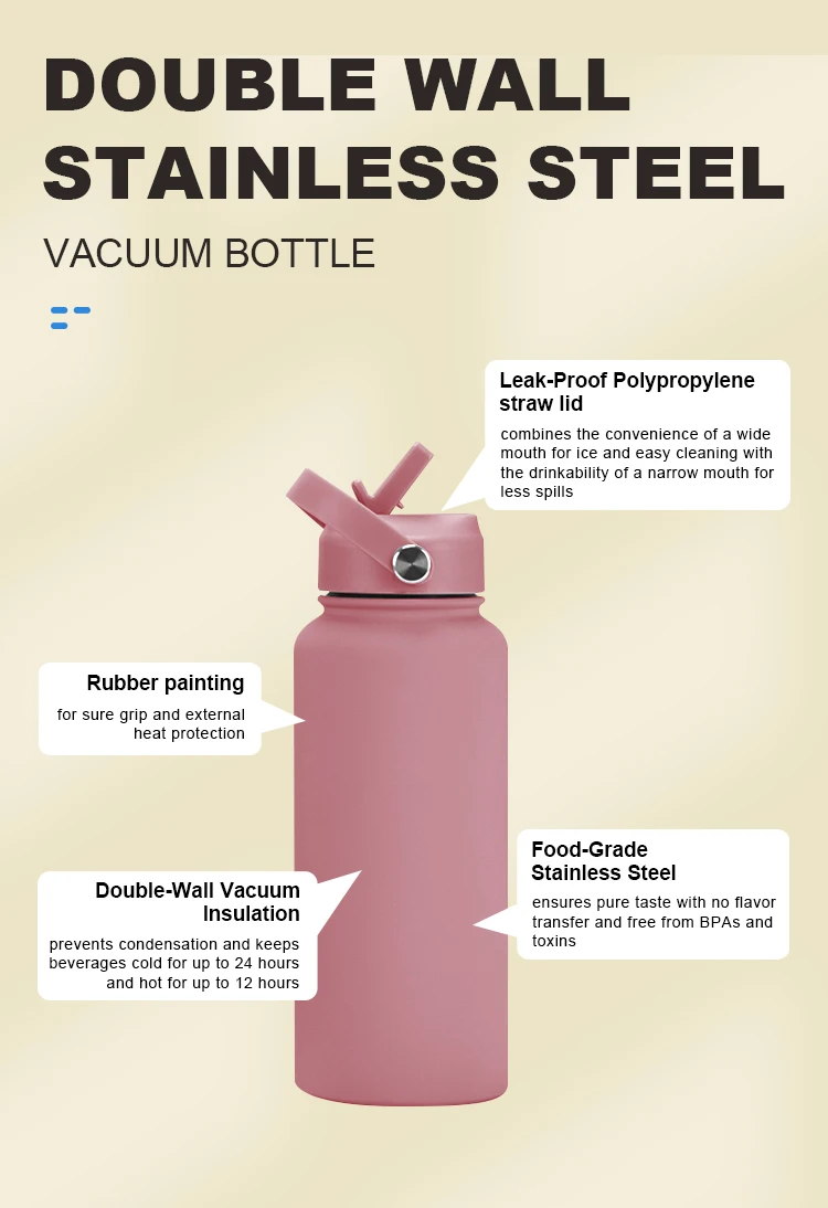 Customized 32oz Double Wall Sports Travel Vacuum Bottle