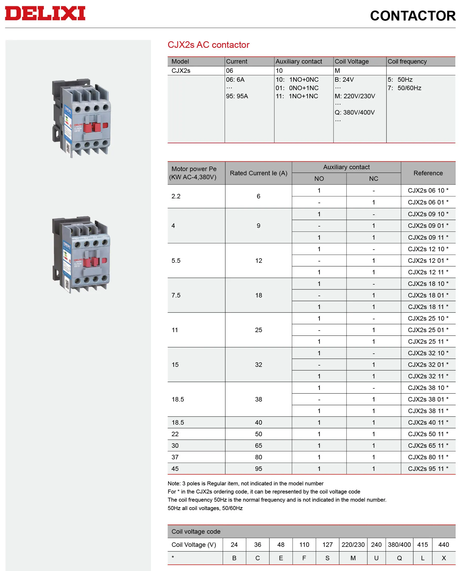 Delixi original brand CJX2s CJX2s-0901 CJX2s-0910 CJX2s-1210 CJX2s-18 CJX2s-2510 CJX2s-3210 CJX2s-4011 CJX2s-5011 CJX2s-6511 Con