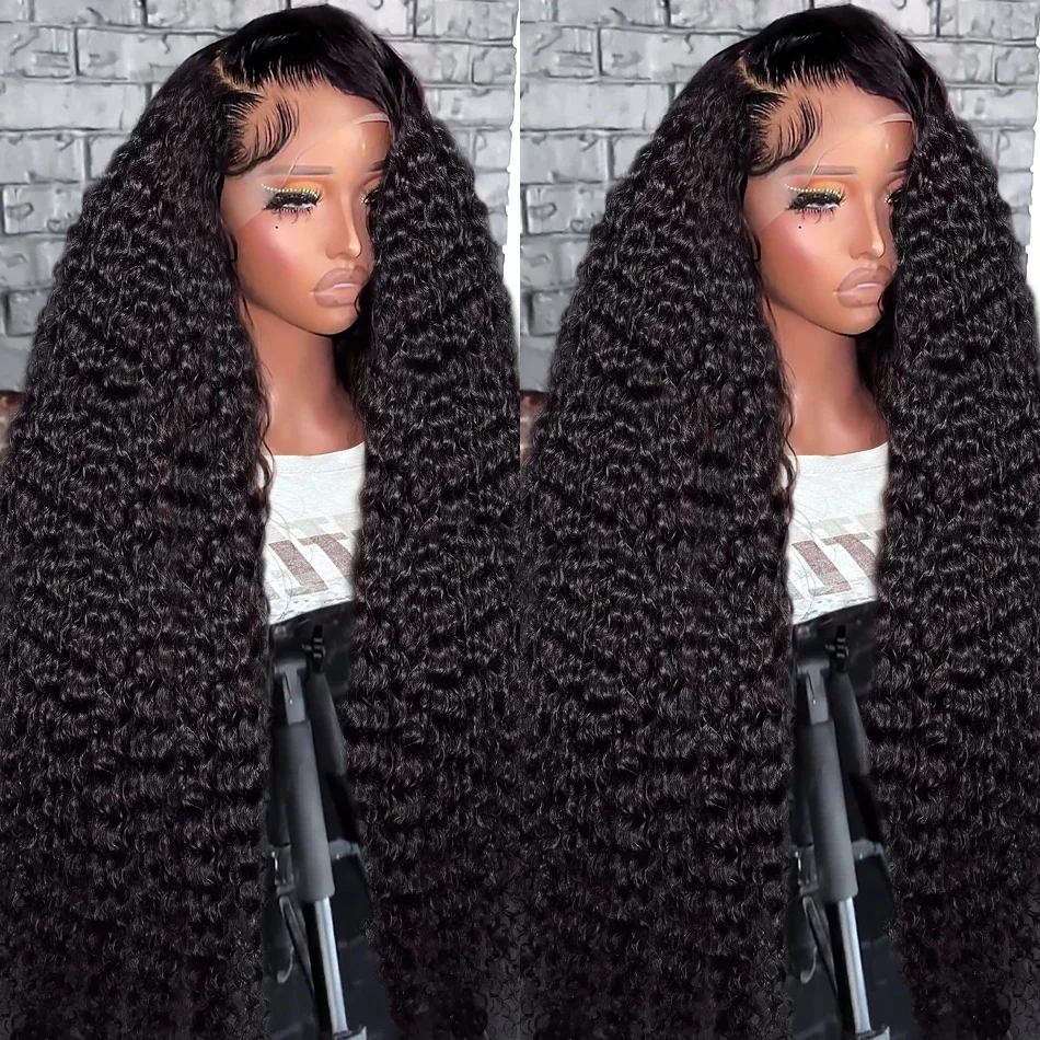 Deep Wave Human Hair Lace Front Wig Hd Transparent Lace Frontal_voghion.com