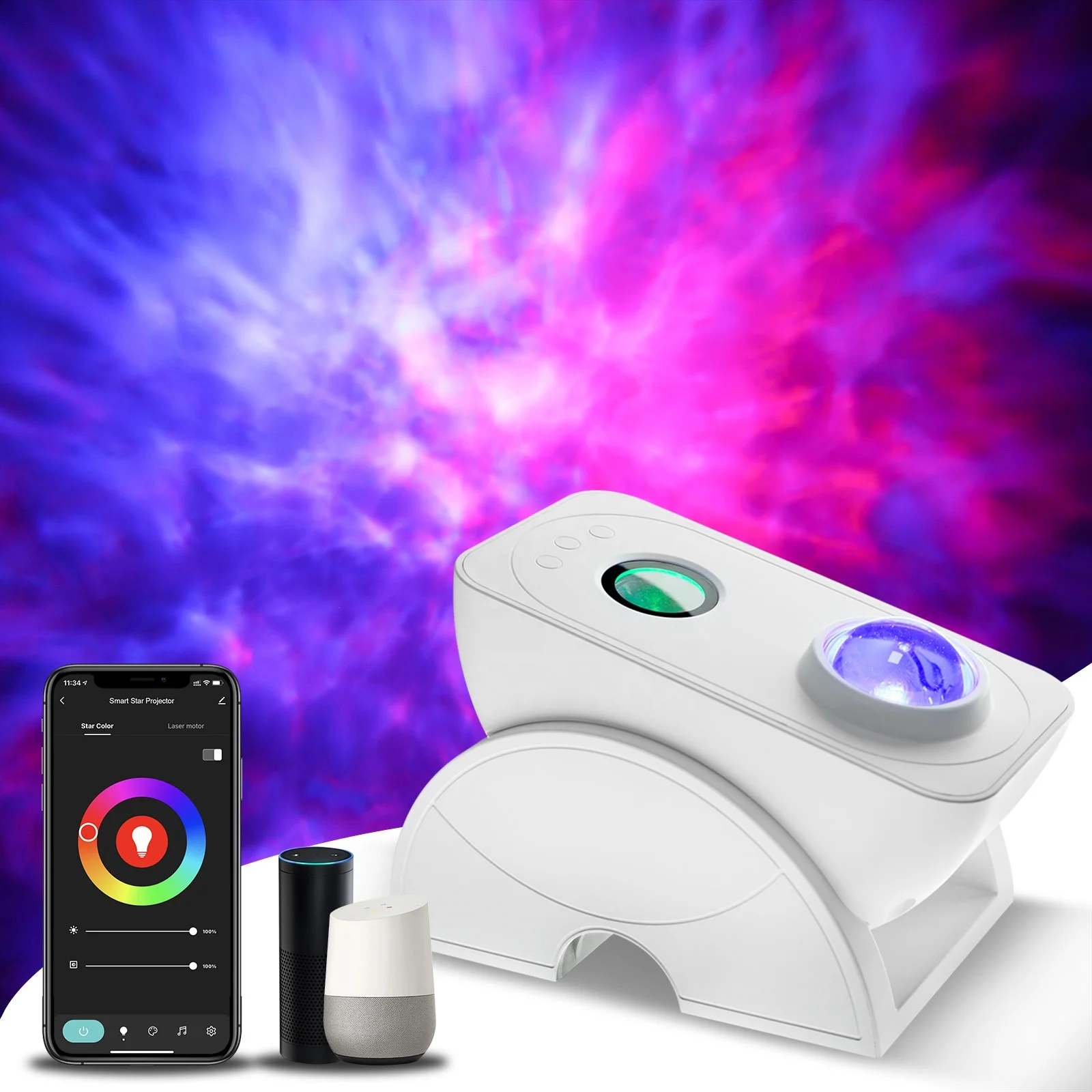 NANXIN Upgrade Smart WIFI  Projector 3 in 1 APP Control Starry Sky Star Projector