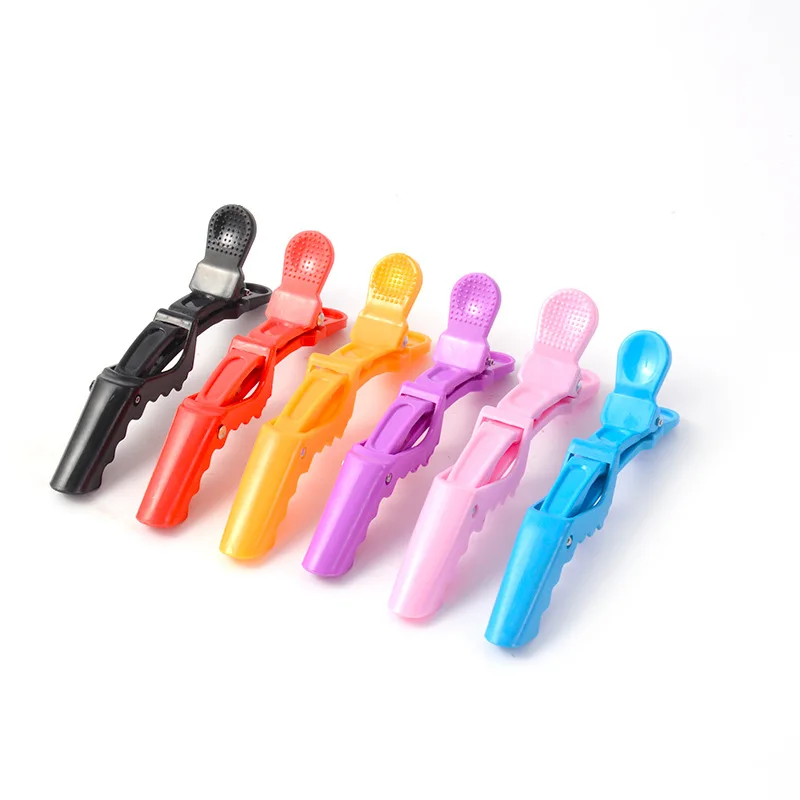 Custom logo Plastic Alligator Hair Clips Barber Shop Salon Hair Clips Durable Hair Sectioning Clips